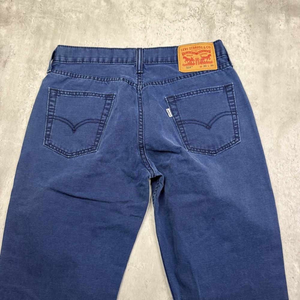 Levis 514 White Tab Blue Slim Straight Leg Pants Mens 30x30 Slacks Denim USA - Picture 13 of 13